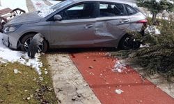 Elazığ'da otomobil kaldırıma çıktı: 1 yaralı