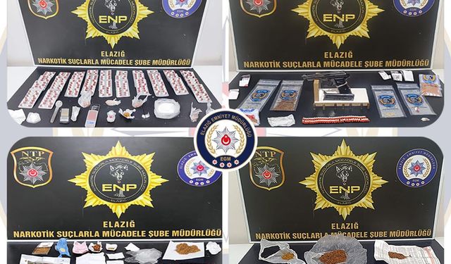 Elazığ’da uyuşturucuyla mücadele: 14 şüpheli tutuklandı