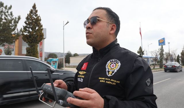 Elazığ'da dron destekli trafik uygulaması