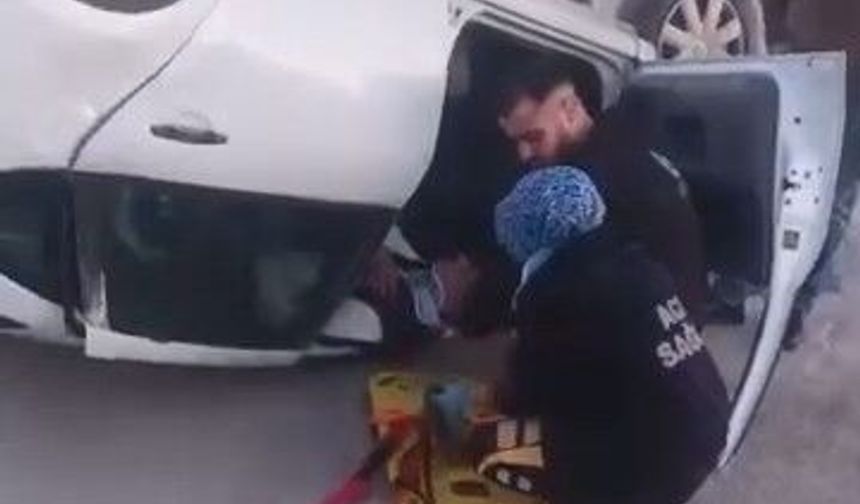 Elazığ’da Otomobil Takla Attı