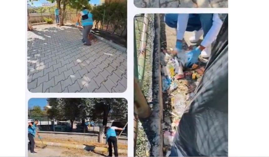 Harput Anaokulu ve Bahçelievler İlkokulu Bahçelerine Yükümlülerden Titiz Temizlik