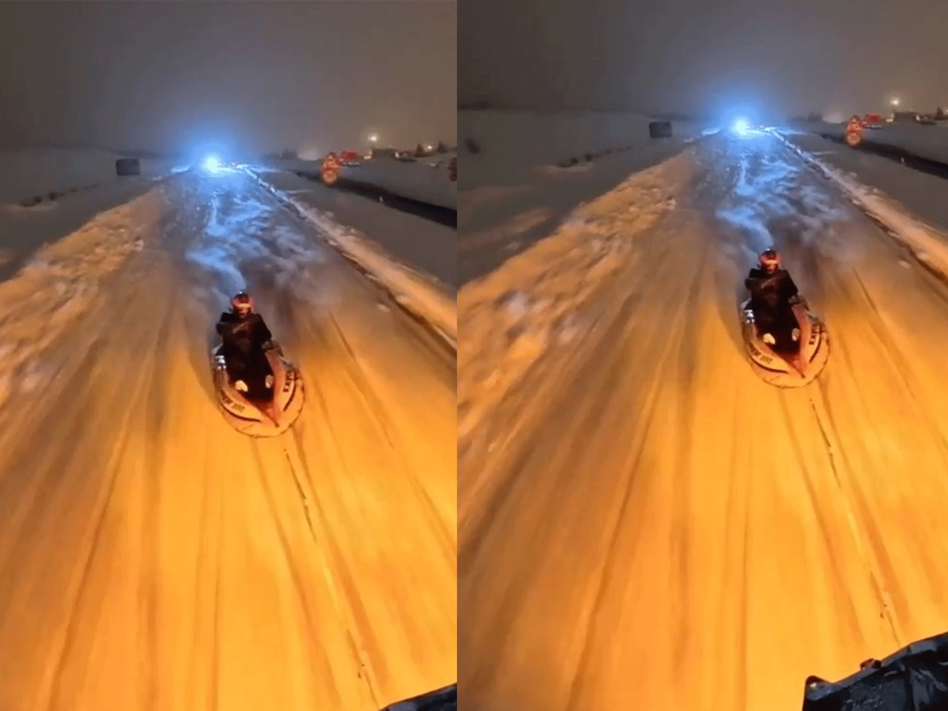 Şişme botu kızak yapıp ATV araçla çektiler