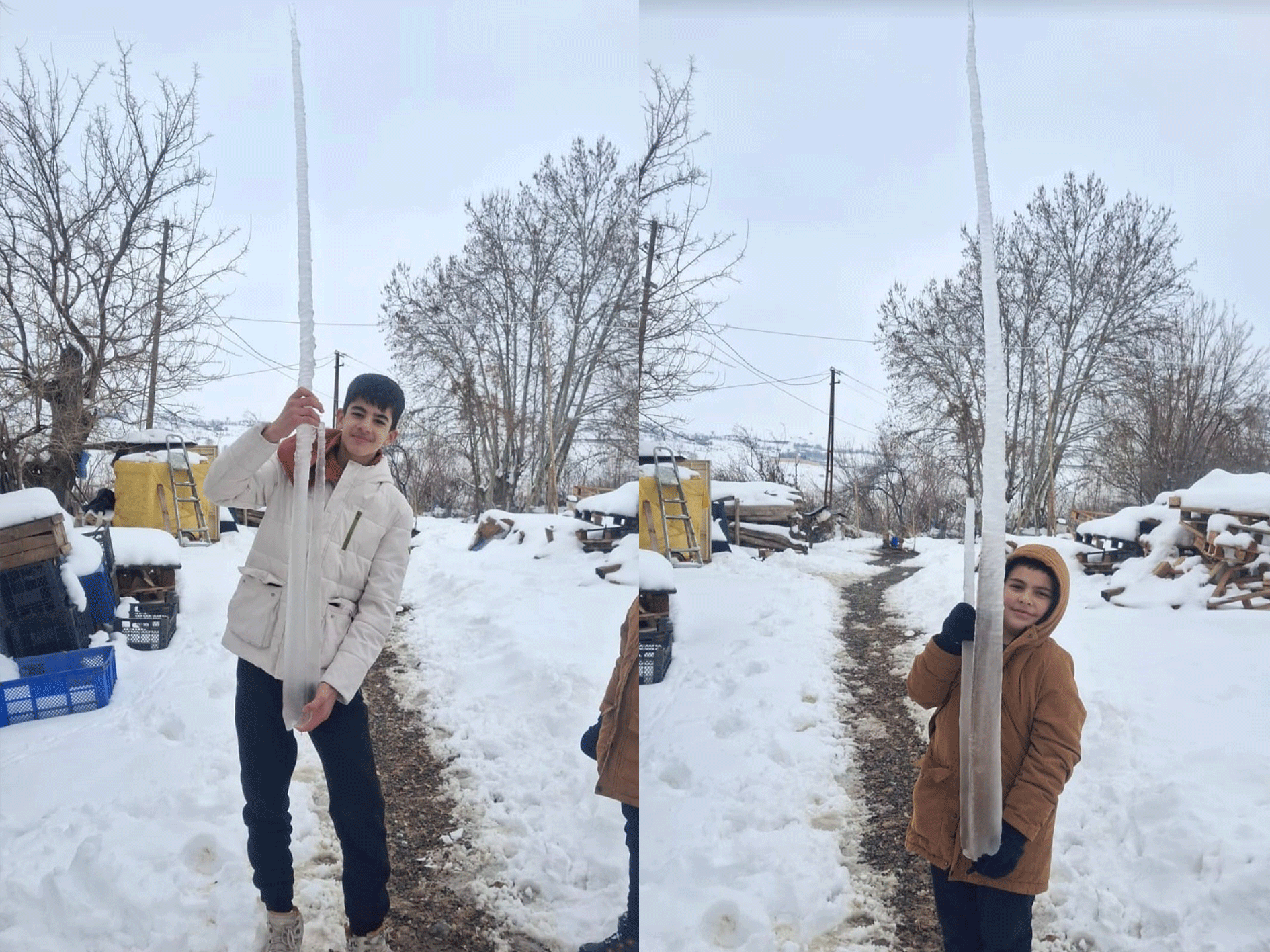 Palu’daki buz sarkıtları görenleri şaşırttı