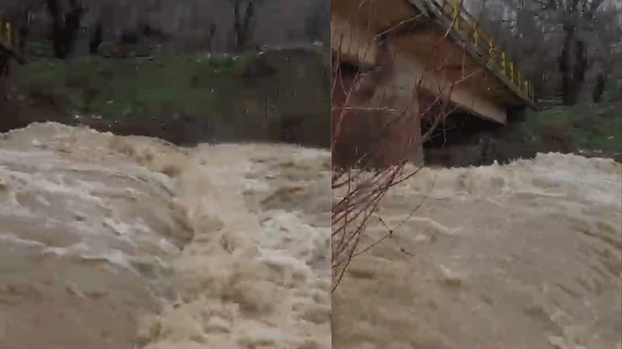Arıcak'ta kar eridi, dereler coştu