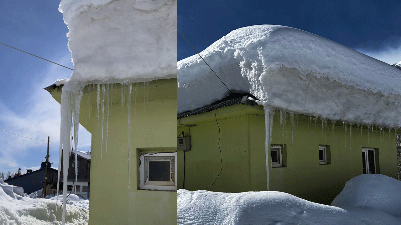 Tunceli Ovacık'ta kar kalınlığı 2 metreyi buldu, evler kardan kayboldu