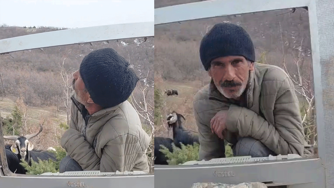 Elazığ’da çobanın "Televizyonlu" hava durumu sunumu tebessüm ettirdi
