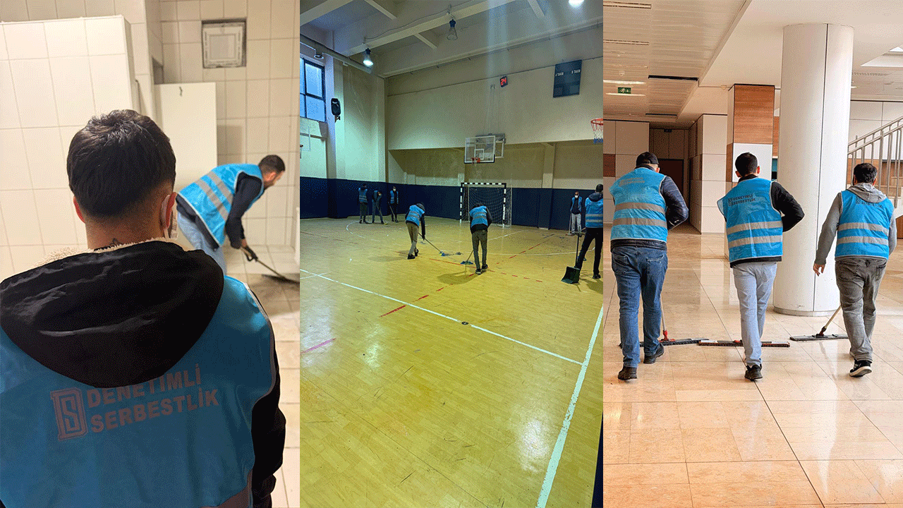 Denetimli Serbestlikten Okullara Temizlik Desteği