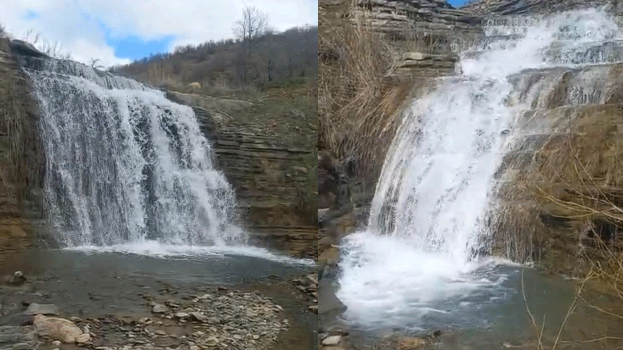 Elazığ’da yağışlar sonrası şelaleler coştu