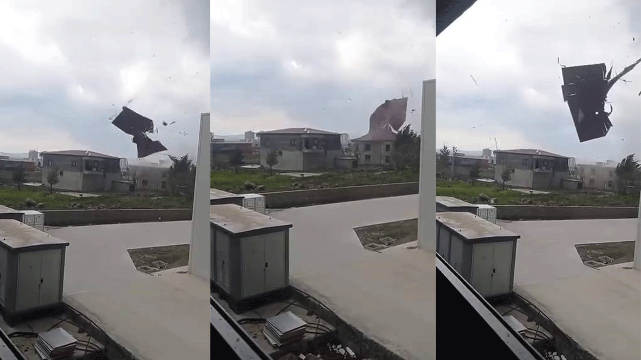 Burası Amerika değil Diyarbakır: Şiddetli fırtına evin çatısını uçurdu